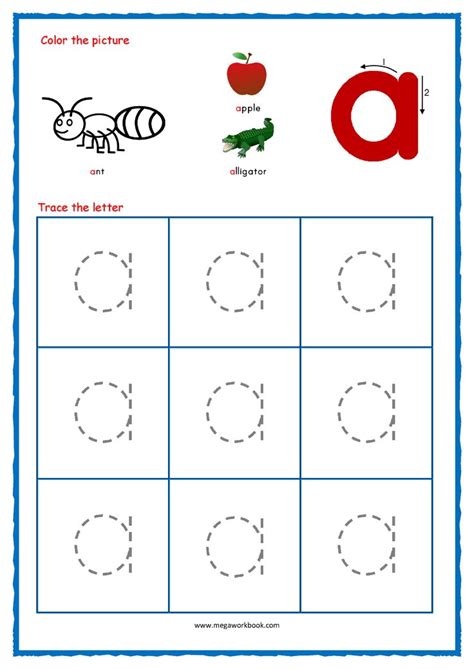 Alphabet Tracing Worksheets Alphabet Tracing Sheet Small A Free