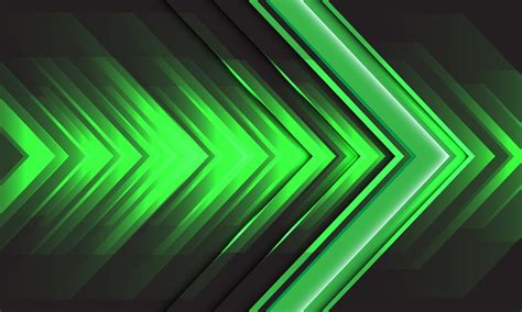 Abstract Green Light Arrow Speed Energy On Black Design Modern