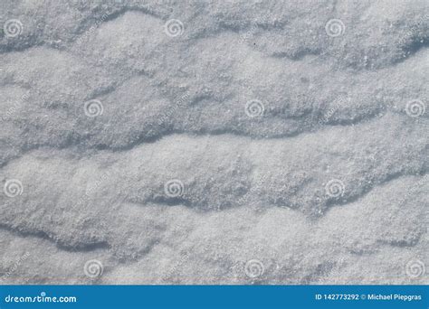 Close Up High Resolution Surface Of Snow And Ice In Winter Stock Photo