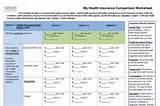 Insurance Comparison Worksheet Images