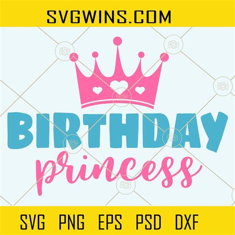 Birthday Princess With Crown Svg Birthday Princess Svg Queen Svg