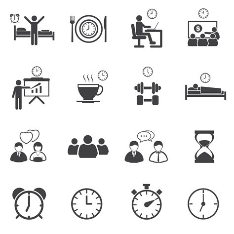 1 what time do you get up? Business time and daily routine icons - Download Free ...