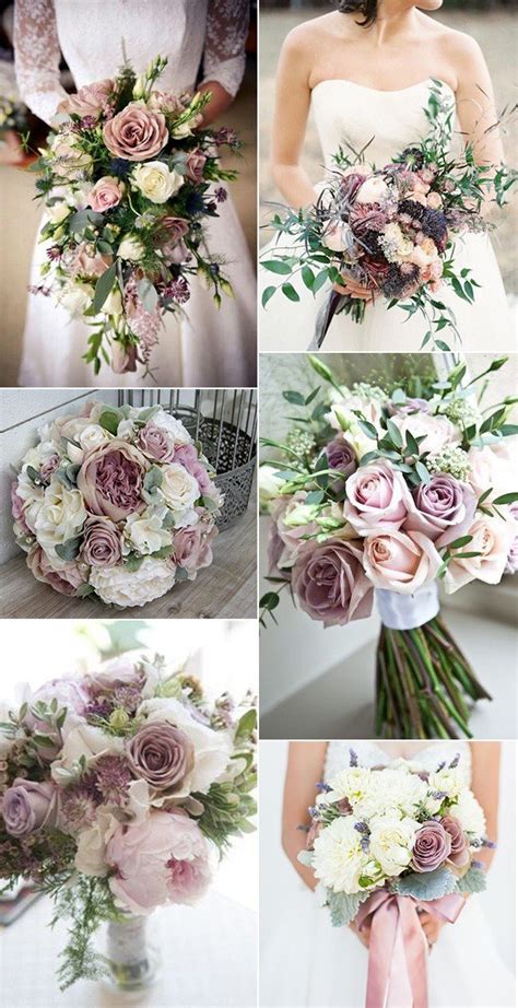 Purple & blue wedding bouquets. Trending-25 Stunning Mauve Wedding Color Ideas - Oh Best ...