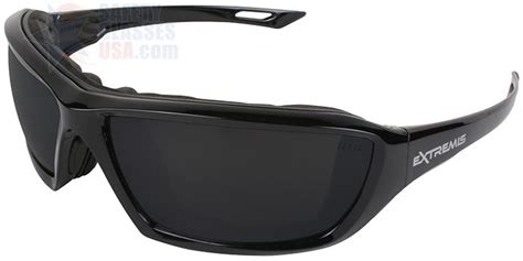 Radians Extremis Safety Glasses With Black Gloss Frame And Smoke Anti Fog Lens With Foam Seal