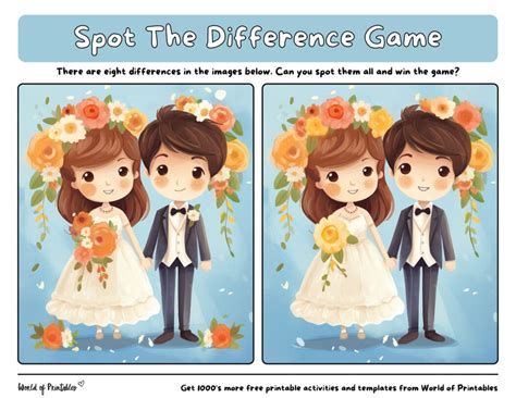 Spot The Difference Wedding Games World Of Printables