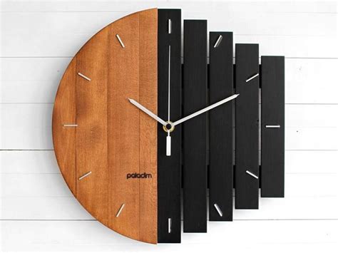 Industrial 12 Wooden Wall Clock Unique Wall Clock Home Etsy Italia