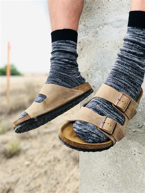 mens birkenstock arizona soft footbed sandal in tan birkenstock and socks outfit mens