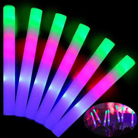 12 15 30 60pcs Bulk Colorful Led Glow Sticks Rgb Led Glow Foam Stick