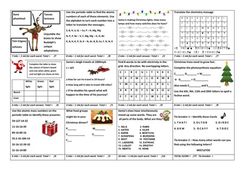 Christmas Science Fun Challenge Teaching Resources