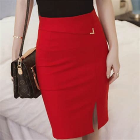 Plus Size 5xl Casual Skirt Faldas Women Sexy Elastic High Waist Pencil Skirt Step Office Pencil