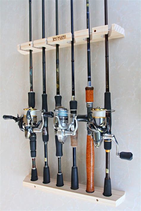Handmade Fishing Rod Racks Wall Type Of 6 Vertical Channels Fishing