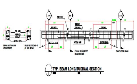 Typical Beam Longitudinal Section Design Drawing Designs To Draw