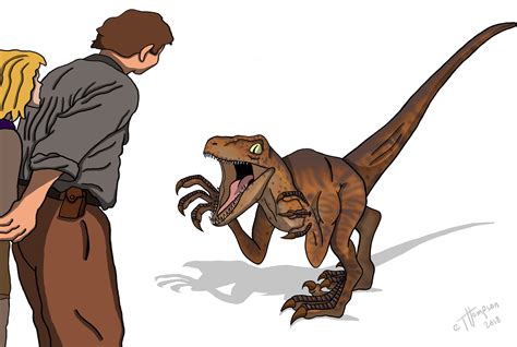 Jurassic Park Velociraptor Fan Art Etsy