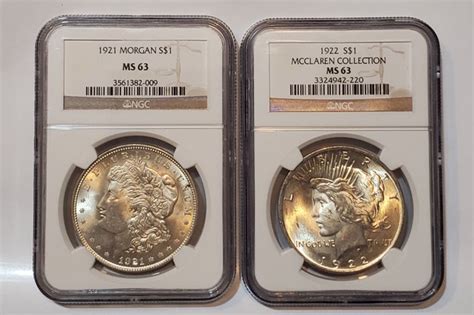 United States Morgan Peace Dollar 19211922 In Slabs Ms63 Catawiki