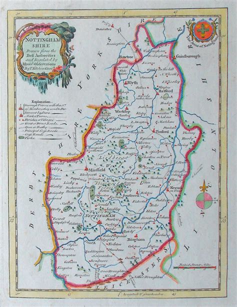 Antique Map Nottinghamshire Thomas Kitchin Circa 1769