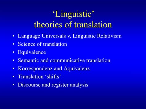 Ppt Translation Theory And The Non L Iterary Text Powerpoint