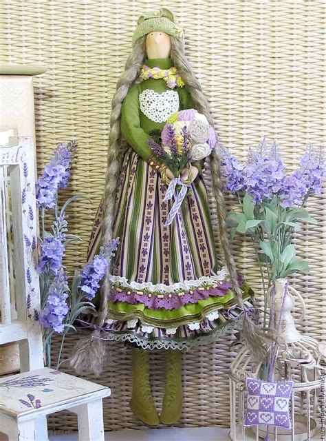 Купить Варвара Лавандовая интерьерная кукла оливковый лаванда