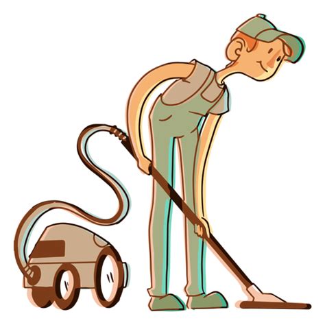 Vacuum Cleaner Hoover Worker Illustration Transparent Png And Svg