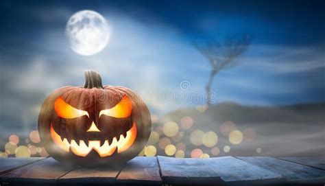 Halloween Pumpkins At Night Stock Photo Image Of Happy Ghost 20527428