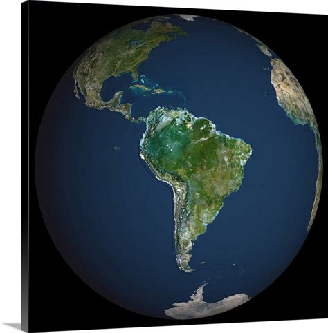 Globe South America True Colour Satellite Image Earth Wall Art