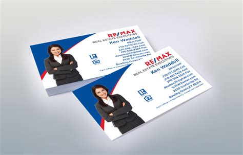 Remax realtor business card design 500 printed business cards custom calling card template realty real estate broker logo marketing blue red. RE/MAX Real Estate Business Cards