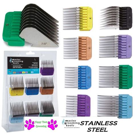 They are designed to fit onto a clipper's blades. Pet Supplies ANDIS Stainless Steel Magnetic GUIDE DETACHABLE BLADE COMB SET Attachment Guard Dog ...