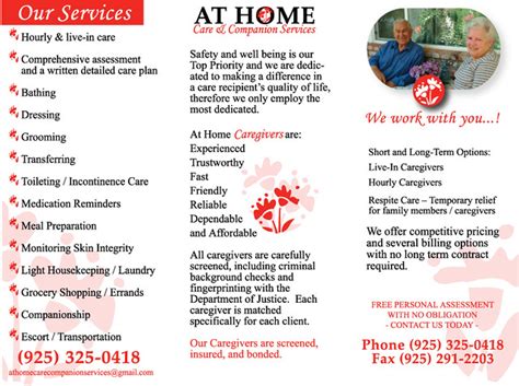 At Home Care and Companion Services Inside Brochure | Flickr