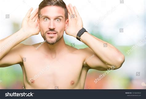 Handsome Shirtless Man Showing Nude Chest Stock Photo Shutterstock