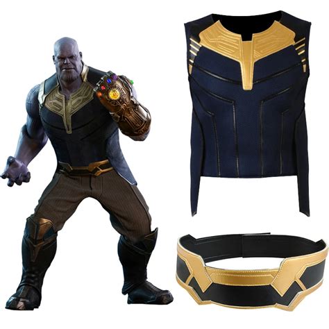 avengers infinity war thanos cosplay costume top pants belt shoulderwear gaiter glove halloween