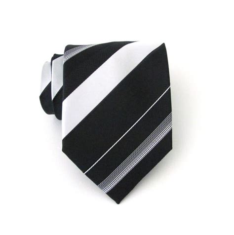 Necktie Black And White Stripes Mens Tie By Tieobsessed On Etsy