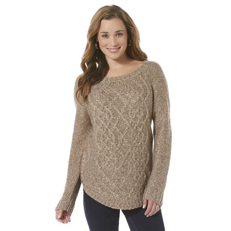 Covington Womens Cable Knit Sweater Marled