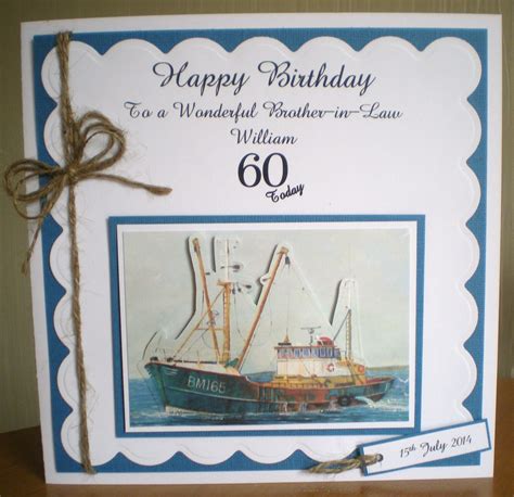 4.9 out of 5 stars. Male 60th Birthday - Trawler | Male cards, Personal cards ...