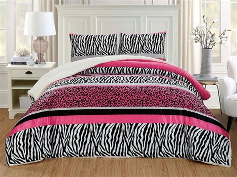 Pink And White Zebra Print Bedding