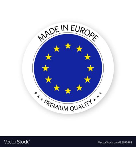 Modern Made In Europe Label European Sticker Vector Image