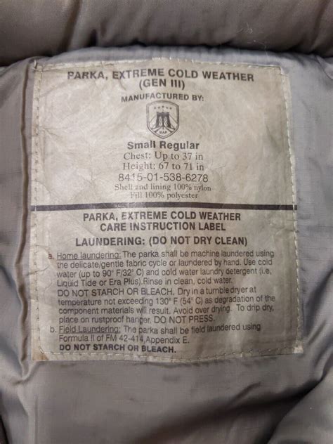 Us Army Ecw Gen 3 Pcu Level 7 Primaloft Extreme Cold Weather Parka