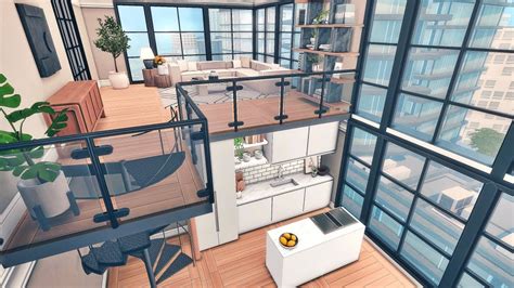 The Sims 4 Loft Apartment 701 Zenview Speed Build Cc Links Youtube