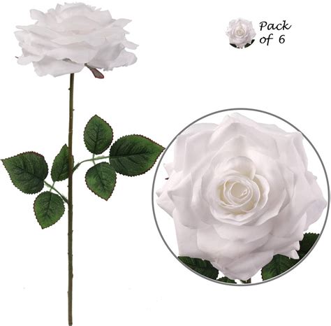 Silk Rose White Silk Artificial Roses For Bridal Bouquet Etsy