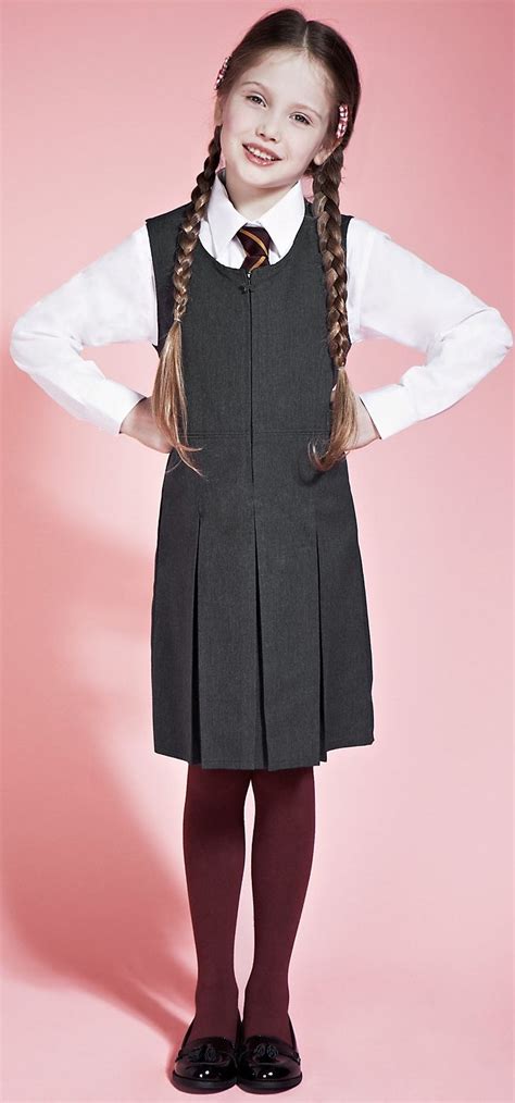 Girls Longer Length Crease Resistant Traditionalschoolpinafore With Permanent Pleats In 2019