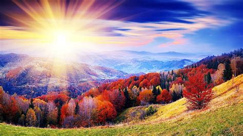 Hd Wallpaper Glorious Autumn Day Forest Hills Nature And Landscapes