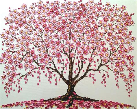 Cherry Blossom Tree New Beginning Painting By Tatiana Zhitnikova Fine