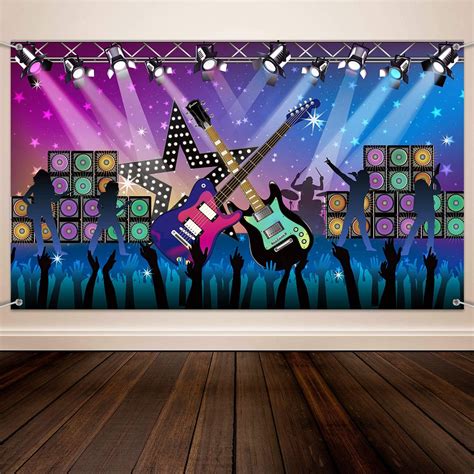 Karaoke Party Decorations Supplies Large Fabric Rock Star Vacation