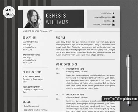 However, this document can also be used by students who would like to apply for apprenticeship, training, and other academic programs. For Mac Pages - Professional Resume Template, Curriculum ...