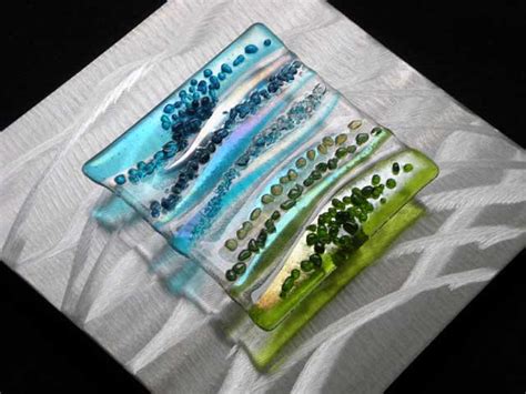 Contemporary Glass Wall Art Fused Glass And Metal Wall Art By Kim