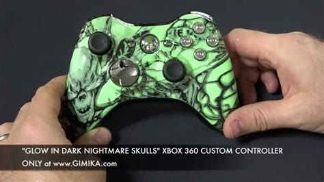 Glow In The Dark Nightmare Skulls Xbox 360 Custom Controller By