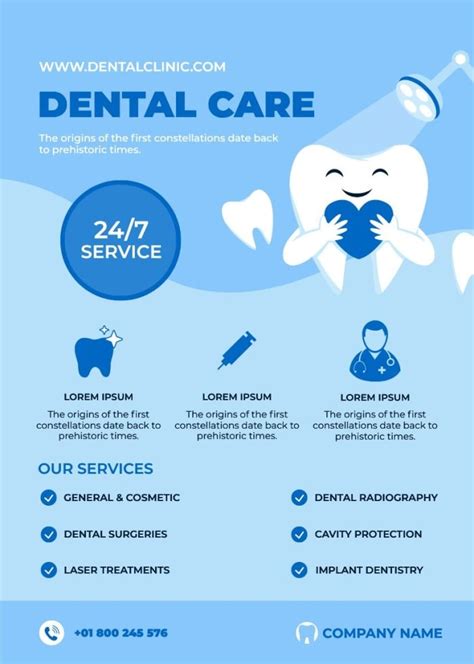 Free Hand Drawn Dental Clinic Flyer Template