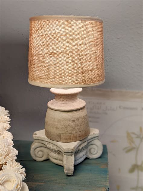 This Mini Wood Base Lamp Is Perfect For A Small Space Try It On A Desk