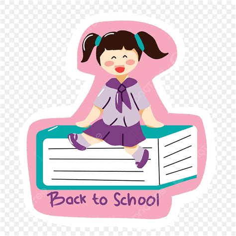 Big Little Clipart Png Images Back To School Sticker With Little Girl