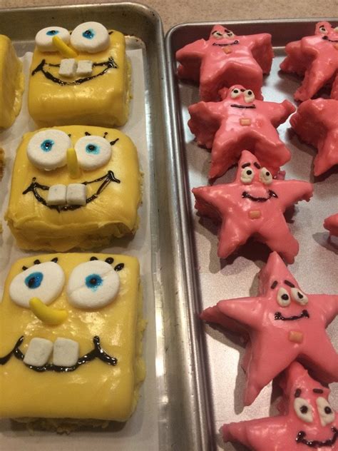 Spongebob And Patrick Cupcakes That I Made For My Sisters Birthday