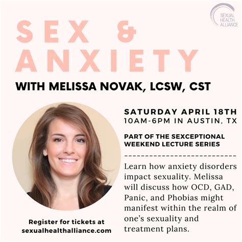 Anxiety Sex And The Reproductive Health Sexceptional Weekend — Sexual Health Alliance