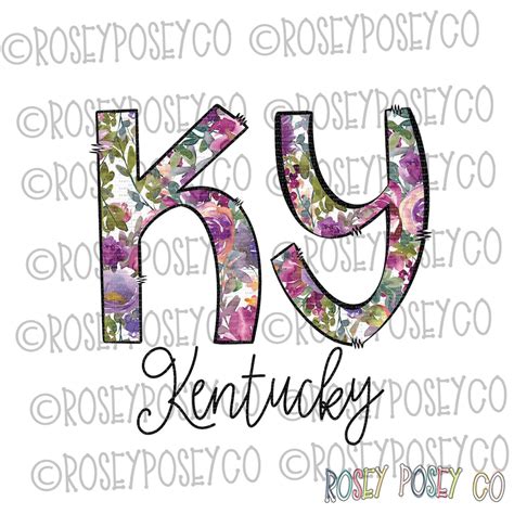 Kentucky Ky Floral Sublimation Design Digital Download Etsy